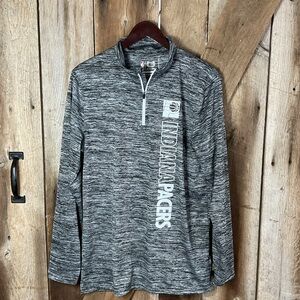 NBA Indiana Pacers Gray Long Sleeve Quarter-Zip Top Size Medium